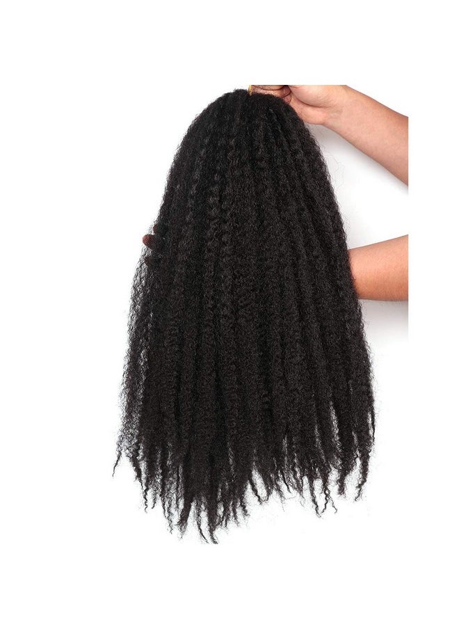 Outernice Marley Hair-18 Inch Marley Twist Hair For Twists 3 Packs Cuabn Marley Braiding Springy Afro Kinky Curly Crochet Hair For Faux Locs(18 Inch 3 Packs, 1B#)  - Image 2