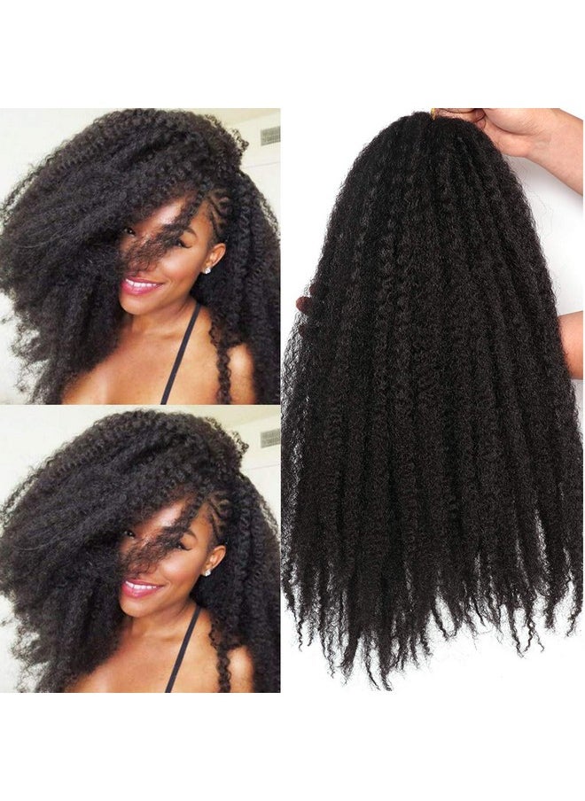 Outernice Marley Hair-18 Inch Marley Twist Hair For Twists 3 Packs Cuabn Marley Braiding Springy Afro Kinky Curly Crochet Hair For Faux Locs(18 Inch 3 Packs, 1B#)  - Image 1