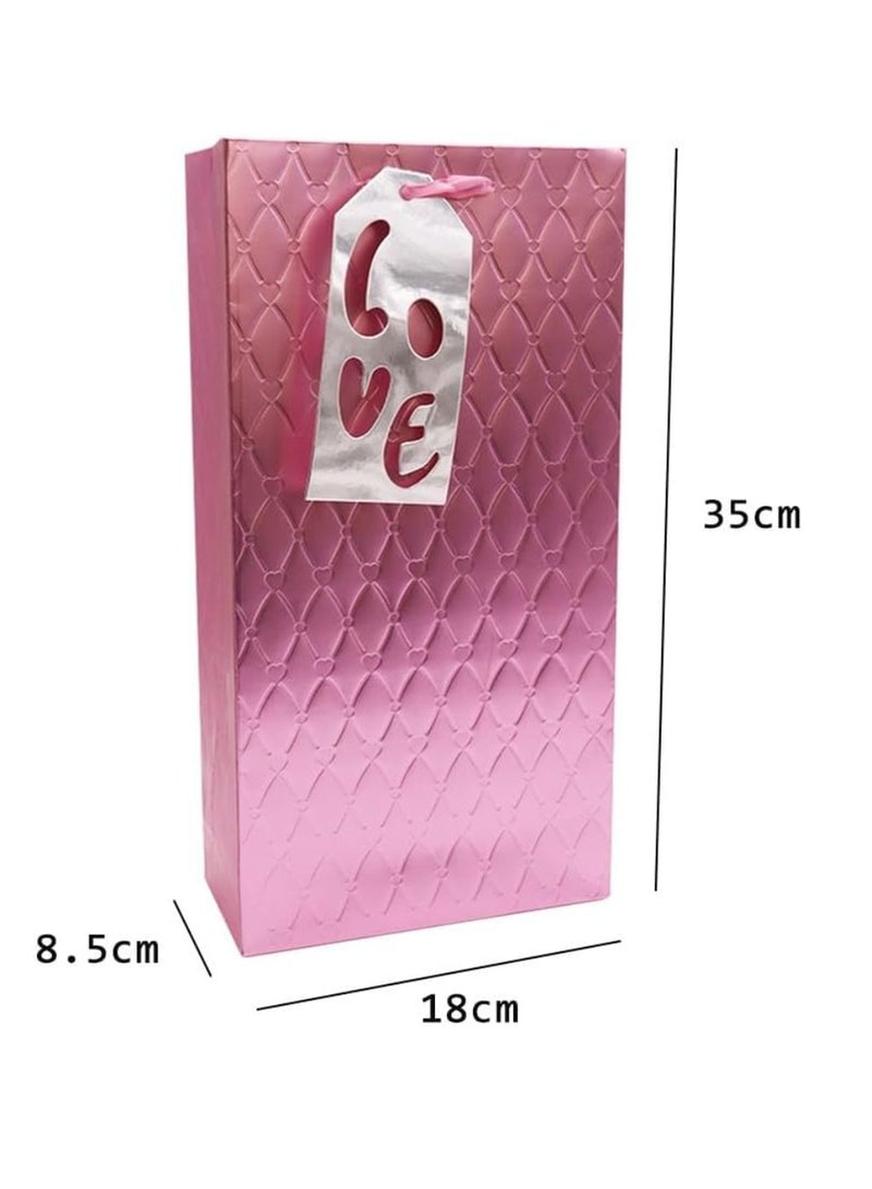 Yuwell Gift Bags With Comfortable Handle Set Of 9 Pcs For Birthday Wedding Gift Shopping And More Multicolor Love Bag 18L x 8.5W x 35H - Image 2