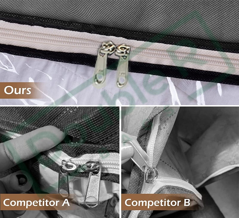 DOUBLE R BAGS Large Foldable Storage Bag for Clothes, Blankets, Sarees, Toys & Bedding – 1 Compartment, Durable Handles, Non-Woven Fabric (Grey, 50x40x66 cm, Pack of 6) - Image 5
