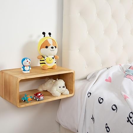 Crysellewoods Curved Wall Shelf with Drawer – Handmade Sheesham Wood Floating Table for Bedroom, Living Room & Entryway – Space-Saving Modern Accent Furniture (Model 9) - Image 5