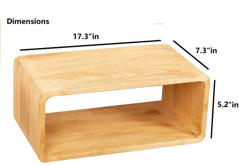 Crysellewoods Curved Wall Shelf with Drawer – Handmade Sheesham Wood Floating Table for Bedroom, Living Room & Entryway – Space-Saving Modern Accent Furniture (Model 9) - Image 2
