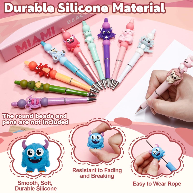 Ferreve 60 Pcs 3D Animal Silicone Focal Beads for Pens, Keychain Making, Focal Beads Bulk for Beadable Keychain DIY Crafts Necklace Bracelet Phone Chain Charms Jewelry Making - Image 4