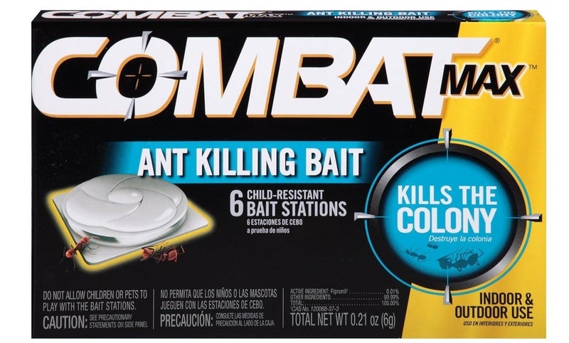 كومبات طُعم كومبات ماكس لقتل النمل 6 قطع للاستخدام الداخلي والخارجي، مصيدة نمل فعالة وسريعة المفعول تقضي على المستعمرة بالكامل، تصميم آمن للأطفال وحل طويل الأمد - Image 1