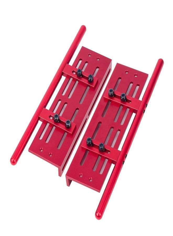 YSKMLOLP RC Crawler Pedals RC Side Board RC Steps Plate Rock Sliders Running Boards Foot-Plate for 1/10 RC Crawler Car SCX10 I II TRX4 CC01 RGT 86100 GEN8 Wrangler Chassis Parts(Red) - Image 3
