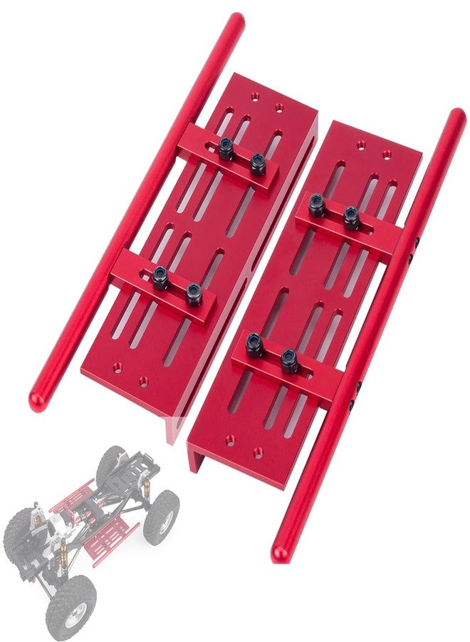 YSKMLOLP RC Crawler Pedals RC Side Board RC Steps Plate Rock Sliders Running Boards Foot-Plate for 1/10 RC Crawler Car SCX10 I II TRX4 CC01 RGT 86100 GEN8 Wrangler Chassis Parts(Red) - Image 1