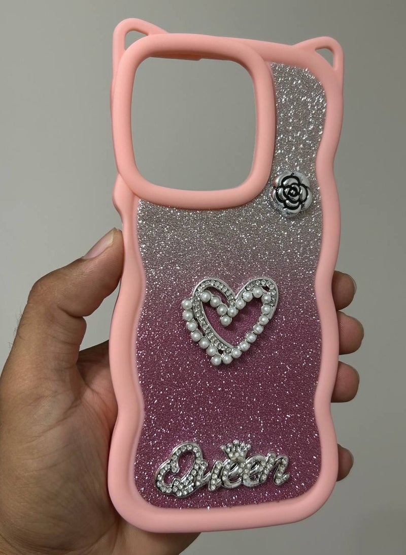Heart-shaped back cover with the word Queen on it compatible with Honor X7C - Image 2