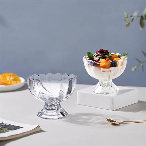 bellemax 200 ML Ice Cream Glasses Cups Dishes for Desserts, Milkshake,Fruit and Pudding Glass Serving Bowls, Perfect for Home, Restaurants and Parties Dishwasher Safe (Set of 6) (BM-06) - Image 5