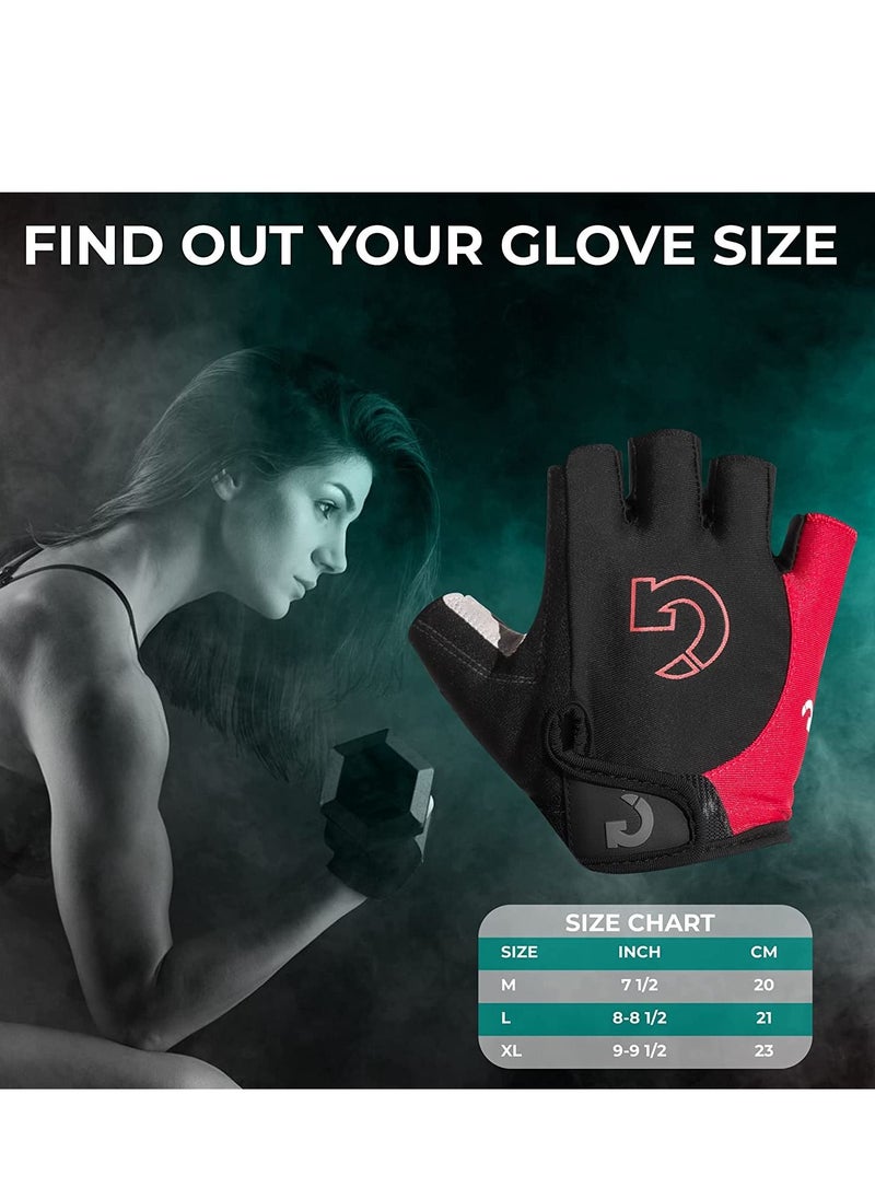 Excefore Cycling Gloves Bicycle Mountain Bike for Men Women Anti Slip Shock Absorbing Padded Breathable Half Finger Short Sports Accessories, XL  - Image 3