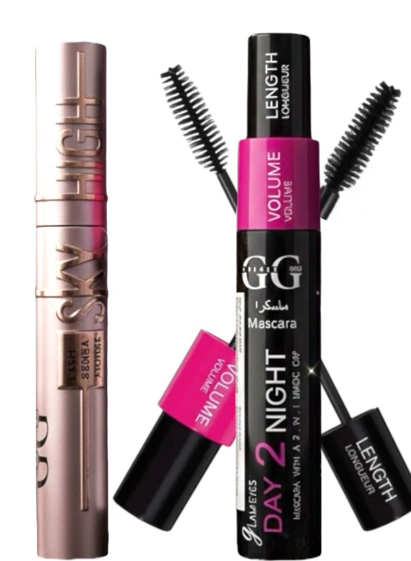جي آند جي ماسكارا داي تو نايت فائقة النعومة أسود  2 في 1 + ماسكارا لاش - Image 1