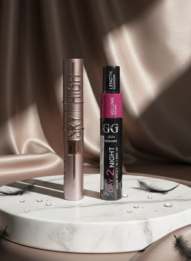 جي آند جي ماسكارا داي تو نايت فائقة النعومة أسود  2 في 1 + ماسكارا لاش - Image 2
