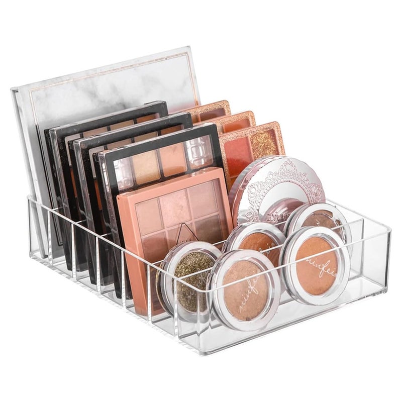 MAYCREATE Make Up Organizers and Storage for Vanity 7 Sections Divided Clear Acrylic Cosmetics Organizer for Drawer and Bathroom - Image 1