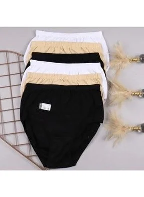 توتكو Passion - Women's Ribana Panties Black Skin White 6-Pack
