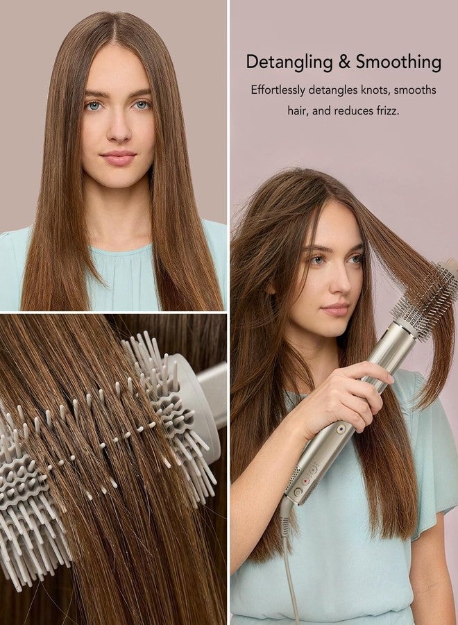 TEXOVYRAX Round Brush Attachment for Shark Flexstyle, Upgraded Firm Bristles Reduce Frizz for Voluminous Bouncy Styles, Fits All HD400 Series Stone - Image 5