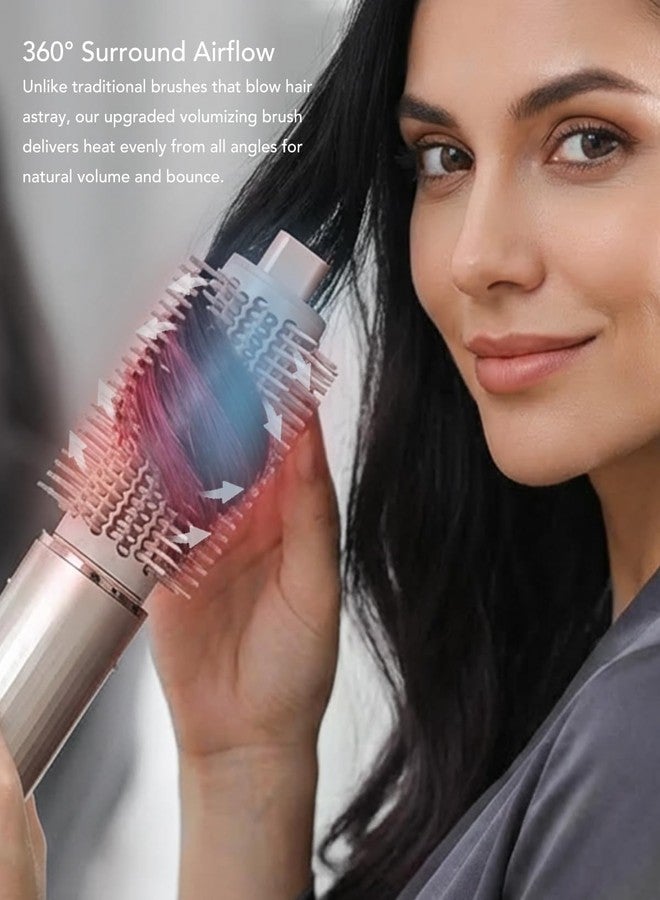 TEXOVYRAX Round Brush Attachment for Shark Flexstyle, Upgraded Firm Bristles Reduce Frizz for Voluminous Bouncy Styles, Fits All HD400 Series Stone - Image 4
