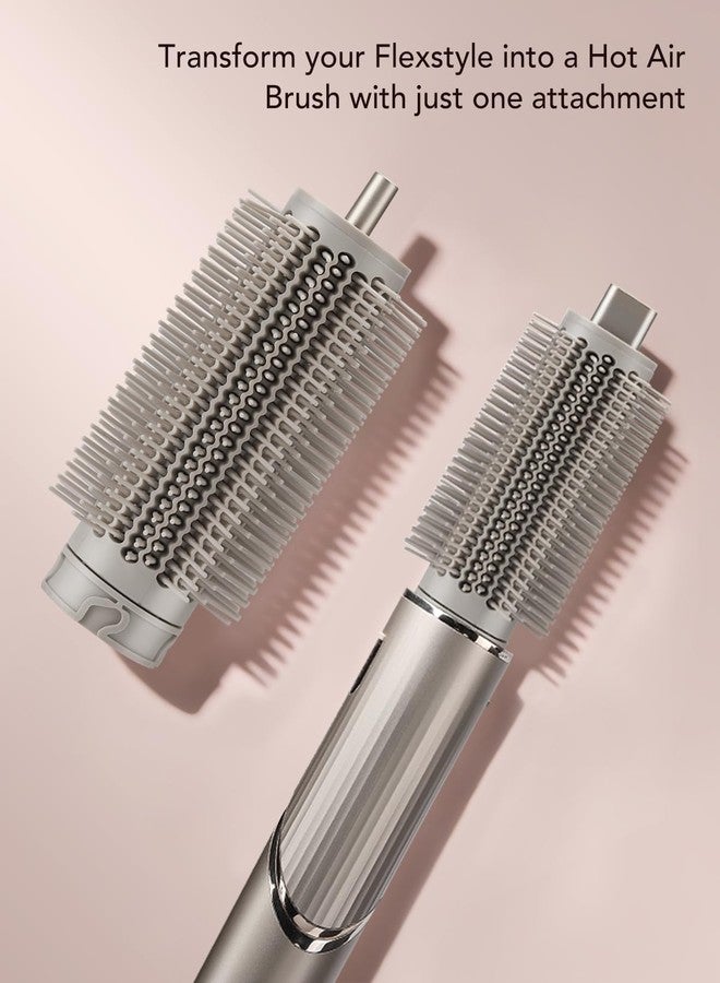 TEXOVYRAX Round Brush Attachment for Shark Flexstyle, Upgraded Firm Bristles Reduce Frizz for Voluminous Bouncy Styles, Fits All HD400 Series Stone - Image 2