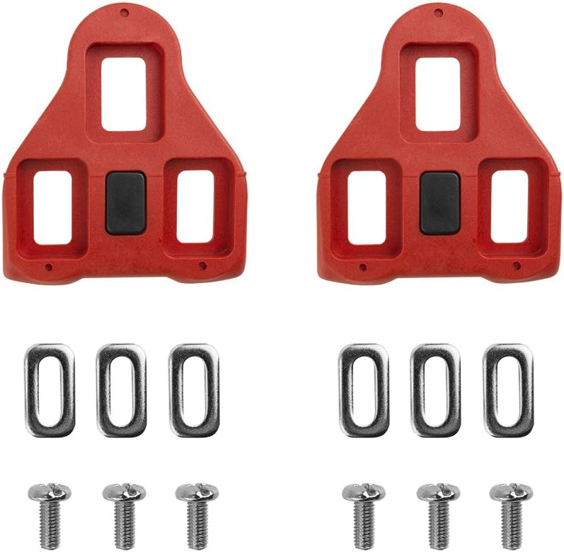 BV Bike Cleats Compatible with Look Delta and Peloton Bike - Adjustable 9 Degree Float System for Ultimate Stability and Power Transfer - Durable Red Metal Cleats for Road and Indoor Cycling Shoes - Image 4