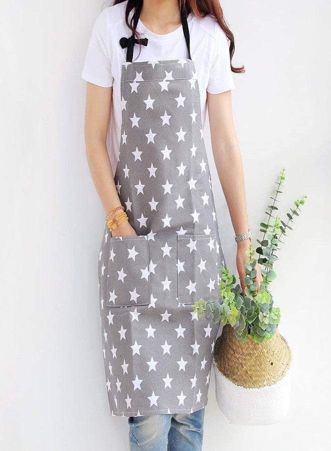 SAMI STUDIOS 100% Cotton Adjustable Bib Cooking Kitchen Aprons Sparkling Stars With Large Pockets,BBQ Drawing Dishwashing Baking Grill Restaurant For Men, Women UNISEX Washable 70x80 Cms (SET OF 1 PC) - Image 5