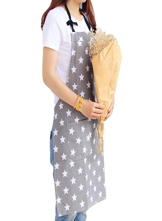 SAMI STUDIOS 100% Cotton Adjustable Bib Cooking Kitchen Aprons Sparkling Stars With Large Pockets,BBQ Drawing Dishwashing Baking Grill Restaurant For Men, Women UNISEX Washable 70x80 Cms (SET OF 1 PC) - Image 2