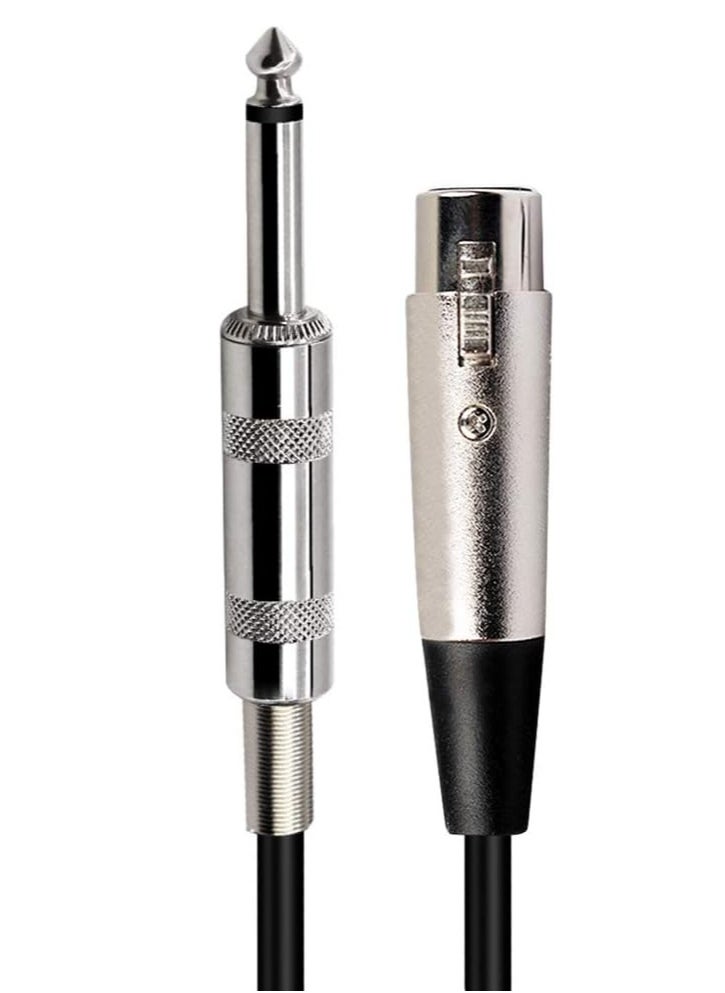 ماركة غير محددة كابل ميكروفون XLR أنثى إلى 1/4 (6.35 مم) TS Mono Jack سلك ميكروفون غير متوازن للميكروفون / الخلاط / المسرح المنزلي وما إلى ذلك (10 أقدام / 3 أمتار، أسود)  - Image 2