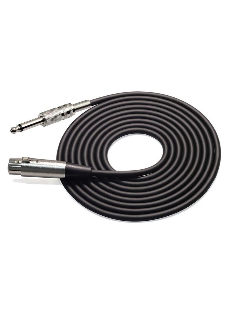 ماركة غير محددة كابل ميكروفون XLR أنثى إلى 1/4 (6.35 مم) TS Mono Jack سلك ميكروفون غير متوازن للميكروفون / الخلاط / المسرح المنزلي وما إلى ذلك (10 أقدام / 3 أمتار، أسود)  - Image 3