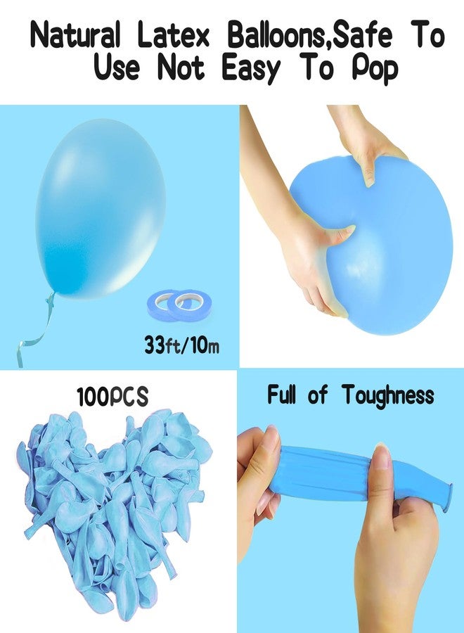 EMART Pastel Blue Balloons 12 Inch with Ribbon, 100 Pack Latex Helium Quaility for Birthday, Party Decoration, Wedding, Baby Shower, Graduation - Image 4