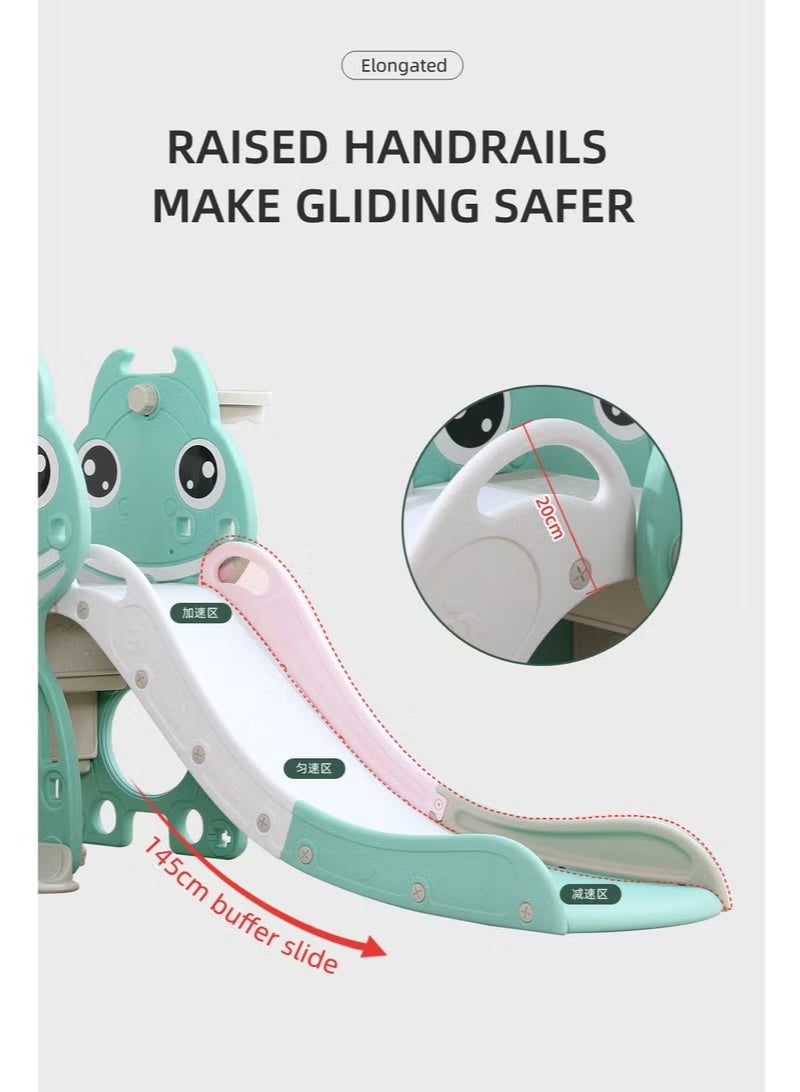 فول جوي مجموعة زحليقة وأرجوحة  مع حلقة كرة سلة 3*1 للأطفال،مجموعة ملعب داخلي وخارجي للأطفال الصغار،مجموعة ألعاب تسلق للأطفال للأماكن الداخلية والخارجية - Image 2