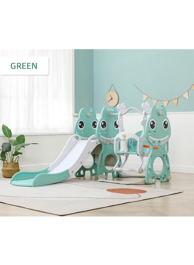 فول جوي مجموعة زحليقة وأرجوحة  مع حلقة كرة سلة 3*1 للأطفال،مجموعة ملعب داخلي وخارجي للأطفال الصغار،مجموعة ألعاب تسلق للأطفال للأماكن الداخلية والخارجية - Image 1