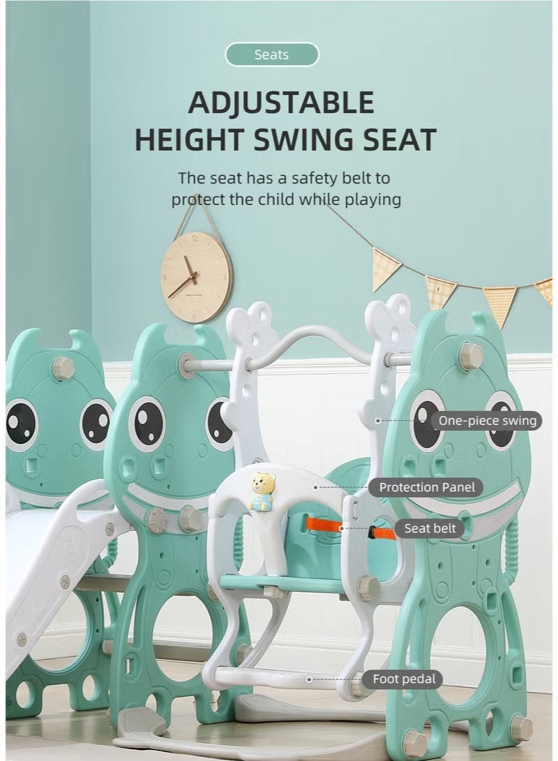 فول جوي مجموعة زحليقة وأرجوحة  مع حلقة كرة سلة 3*1 للأطفال،مجموعة ملعب داخلي وخارجي للأطفال الصغار،مجموعة ألعاب تسلق للأطفال للأماكن الداخلية والخارجية - Image 3