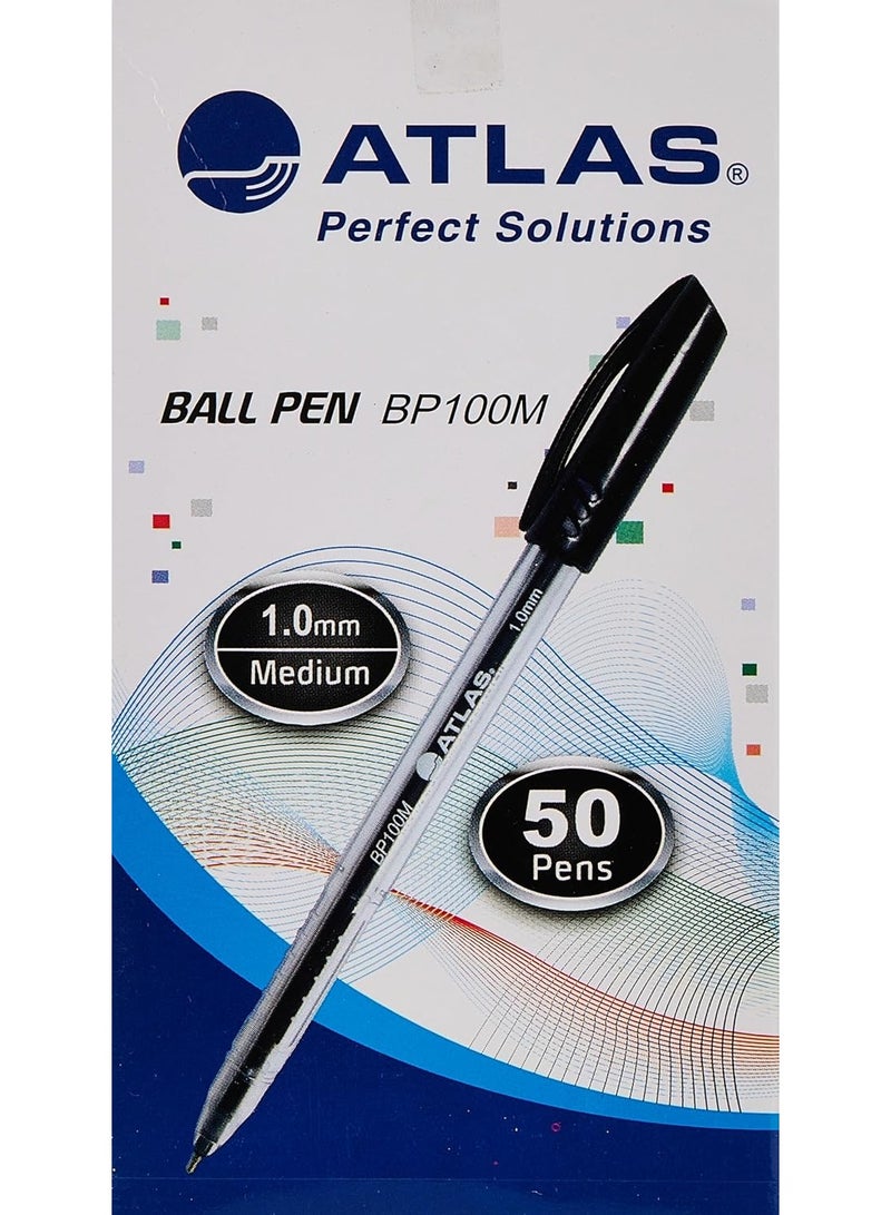 Ball Pen 1.0mm Medium Black Pack of 50