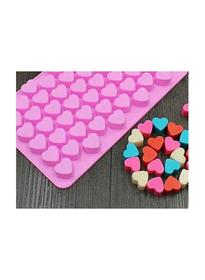general Silicone Chocolate Mold 1 Pack Heart Shaped Baking Mold, 55 Holes Non stick Tray for Hot Chocolate Candy Jelly, love mold, YLY022-WAA - Image 3