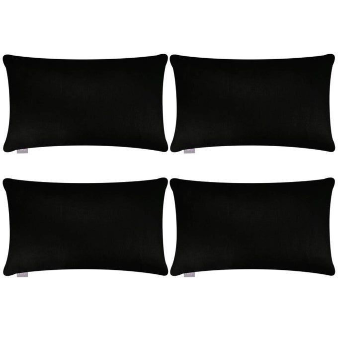 4PACK 100 COTTON LUMBAR COMFORTABLE SOLID DECORATIVE THROW PILLOW CASE RECTANGLE CUSHION COVER SUBLIMATION BLANK PILLOW COVERS HALLOWEEN DIY THROW PILLOWCASE12X20INCH30X50CMBLACK