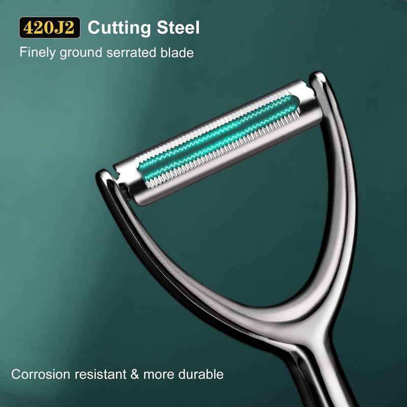 SUCCFLY Vegetable Peeler Stainless Steel, Premium Potato Peelers for Kitchen, Veggie Fruit Peeler, Apple Carrot Cucumber Peelerï¼ŒUltra Sharp Rotary Blade, Heavy Duty Ergonomic Handle (5-year warrantyï¼‰ - Image 3