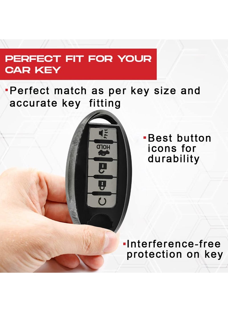 Nissan Nissan Patrol 5 Button Remote Key Fob Case TPU Car Key Case 1 Pcs Car Key Fob Cover Black  - Image 4