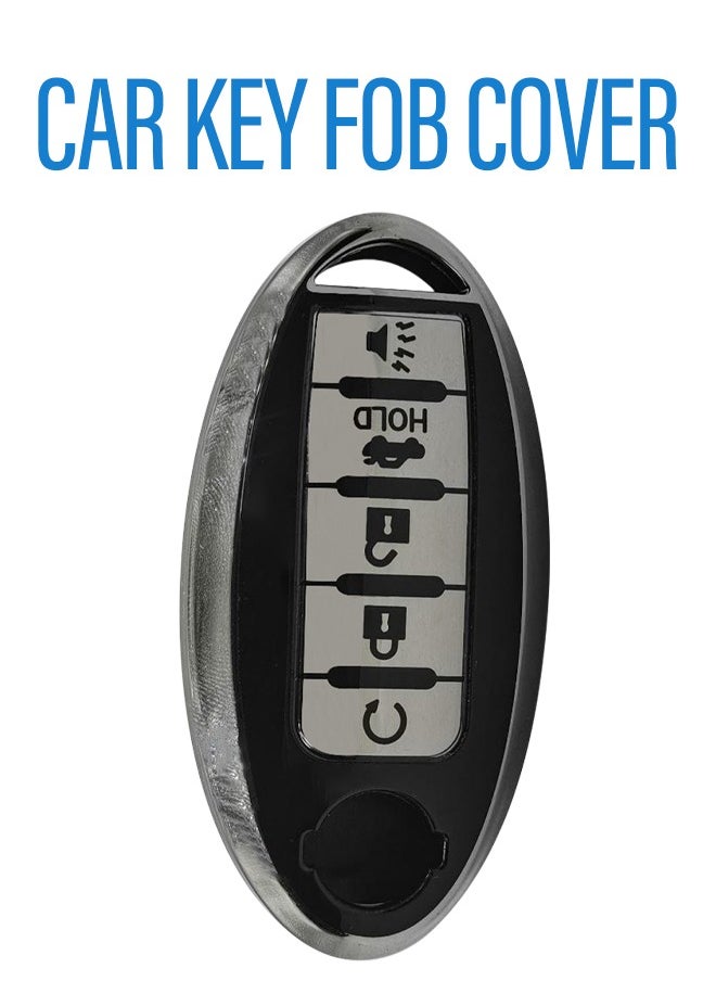 Nissan Nissan Patrol 5 Button Remote Key Fob Case TPU Car Key Case 1 Pcs Car Key Fob Cover Black  - Image 1