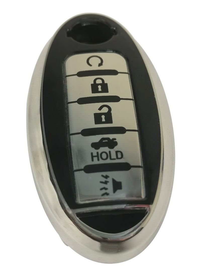 Nissan Nissan Patrol 5 Button Remote Key Fob Case TPU Car Key Case 1 Pcs Car Key Fob Cover Black  - Image 2