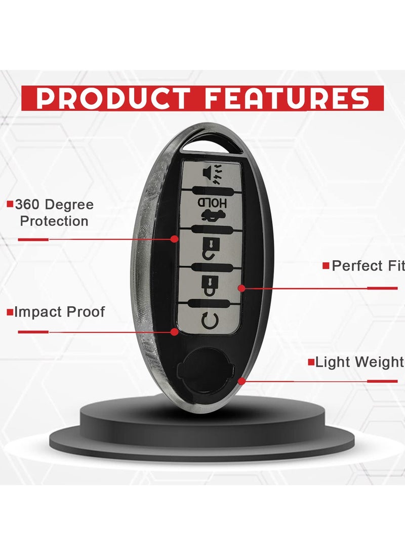 Nissan Nissan Patrol 5 Button Remote Key Fob Case TPU Car Key Case 1 Pcs Car Key Fob Cover Black  - Image 3