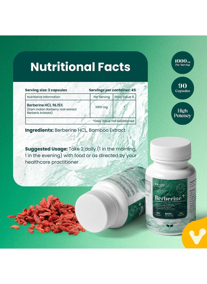 VALEO Berberine+ 90 Capsules  - Image 4