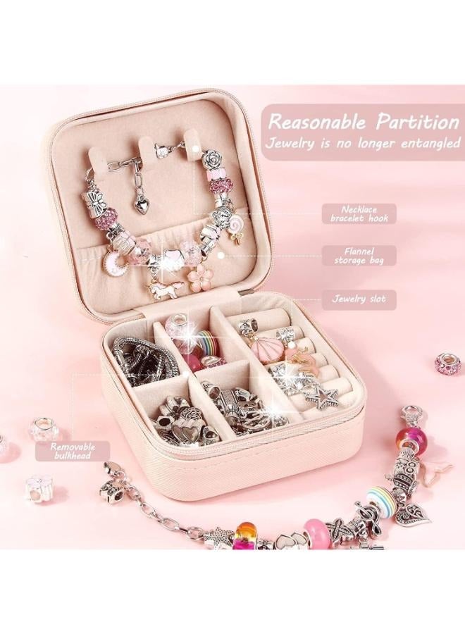 Bracelet Making Kit for Girls, Gift Box Contains 66Pcs of Jewelry Making kit for 5-12 Years Old Girls' Arts and DIY Crafts for Birthday,Ramadan,Eid Gift/Present (PINK) - Image 2