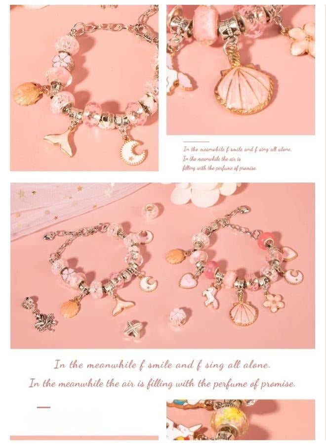 Bracelet Making Kit for Girls, Gift Box Contains 66Pcs of Jewelry Making kit for 5-12 Years Old Girls' Arts and DIY Crafts for Birthday,Ramadan,Eid Gift/Present (PINK) - Image 4