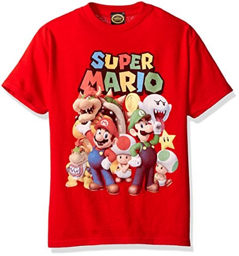 Nintendo Boy's Super Mario Groupage T-Shirt, Small, Red - Image 3