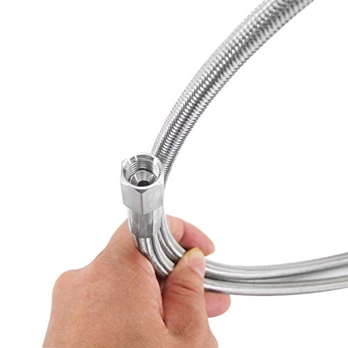 HFSR 14 Female JIC Stainless Steel Braided Hose 72 Length wPTFE Liner 2000PSI 72 inch - Image 3