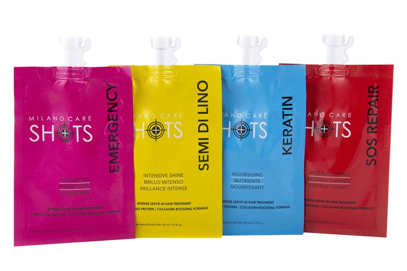 Milano Care Shots â€“ Emergency Keratin Mask â€“ Nourishing Collagen Hair Treatment with Biotin â€“ Hydrating Deep Conditioner for Dry or Damaged Hair â€“ Leave-In Protein Mask, 2x1-1 fl oz Packet - Image 3