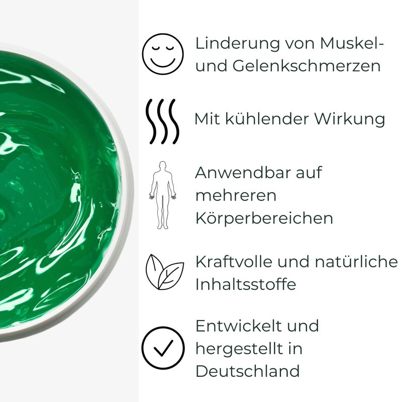 krauterhof بلسم الخيل من كراوترهوف يبرد وينعش مستخلصات عشبية ثمينة من كستناء الحصان، أركيكا، إكليل الجبل وزيت النعناع 500 مل في علبة مختومة بورق الألمنيوم - Image 2