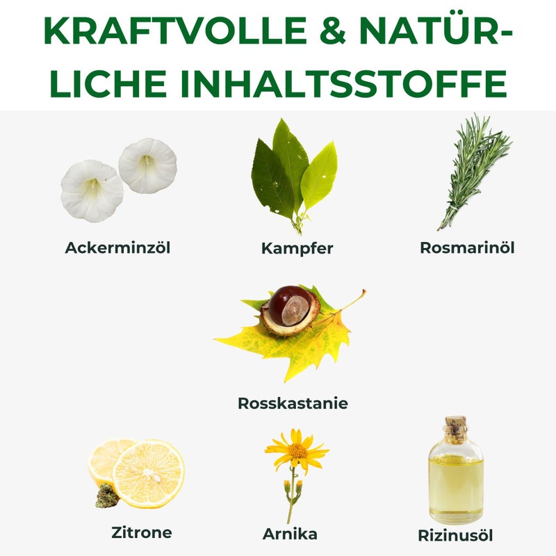 krauterhof بلسم الخيل من كراوترهوف يبرد وينعش مستخلصات عشبية ثمينة من كستناء الحصان، أركيكا، إكليل الجبل وزيت النعناع 500 مل في علبة مختومة بورق الألمنيوم - Image 4