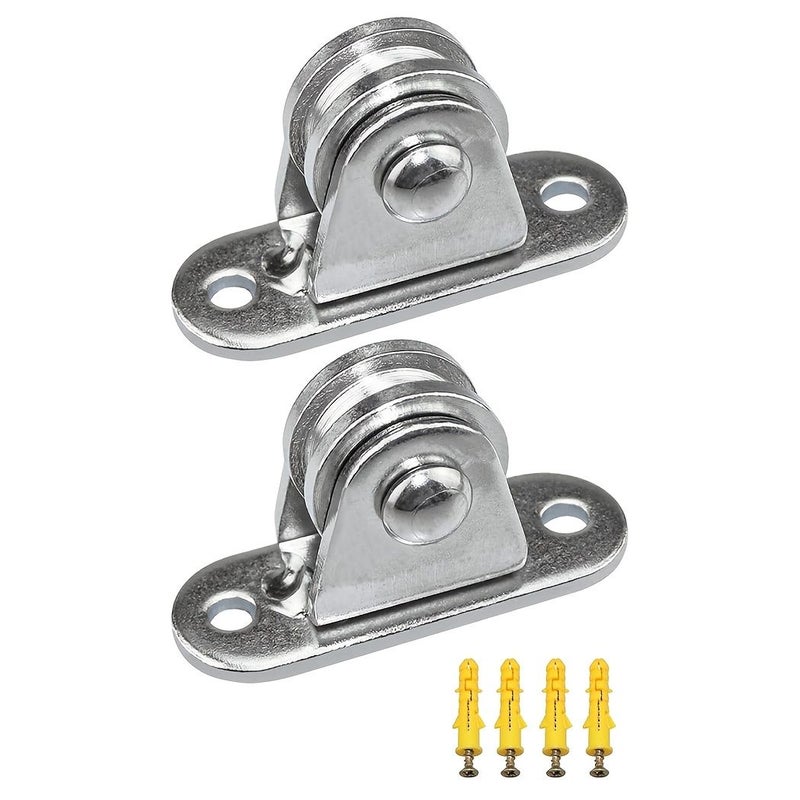 Small Silent Pulley Set Heavy Duty 176 Lbs 2pcs For Wire Ceiling Transport - Image 1