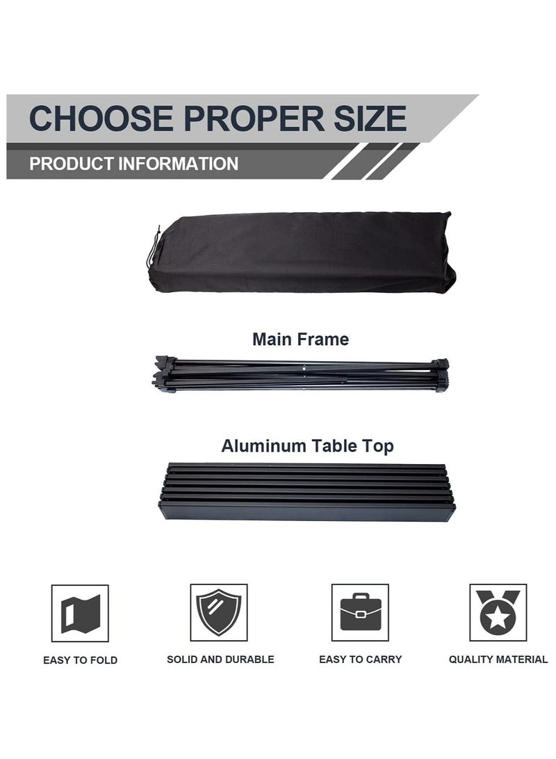 KUYING Portable Camping Table - Ultra light small folding table with aluminum top and carrying bag, outdoor, picnic, barbecue, cooking, home beach table (black) - Image 5