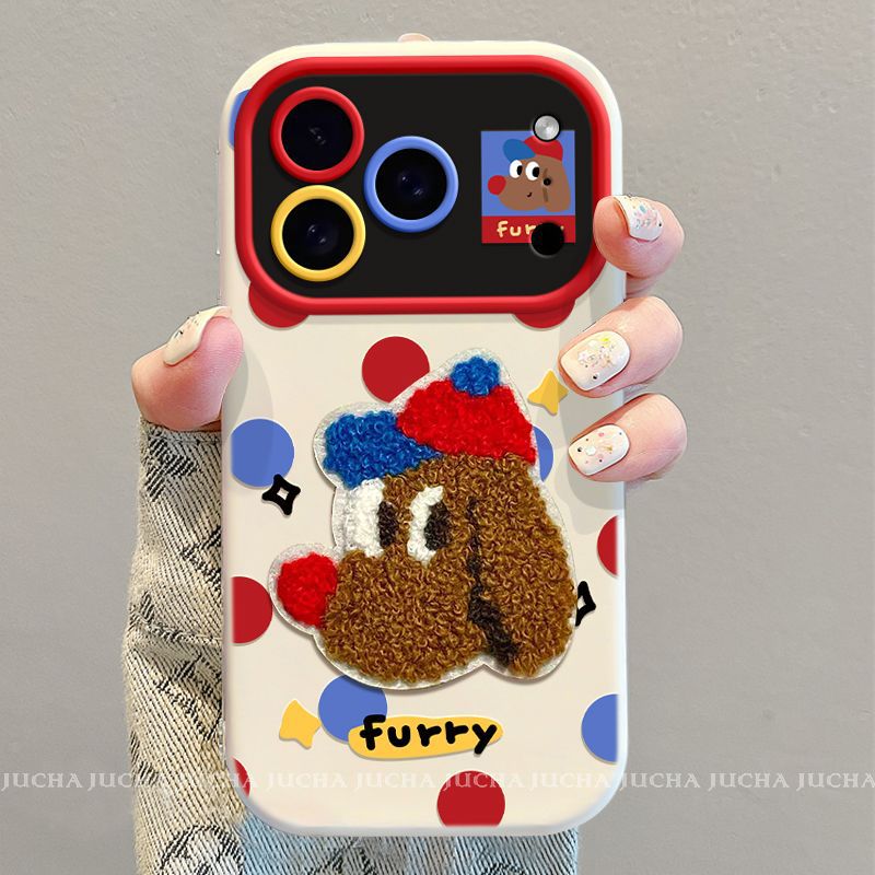 مناسبة لشركة أبل 17Promax حالة الهاتف المحمول مع تصميم الكرتون الفني ، Iphone16Plus Niche 15 بيسبول كاب تصميم الجرو - Image 3