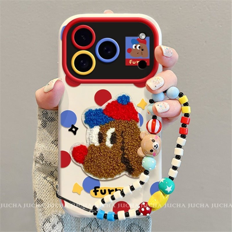 مناسبة لشركة أبل 17Promax حالة الهاتف المحمول مع تصميم الكرتون الفني ، Iphone16Plus Niche 15 بيسبول كاب تصميم الجرو - Image 2