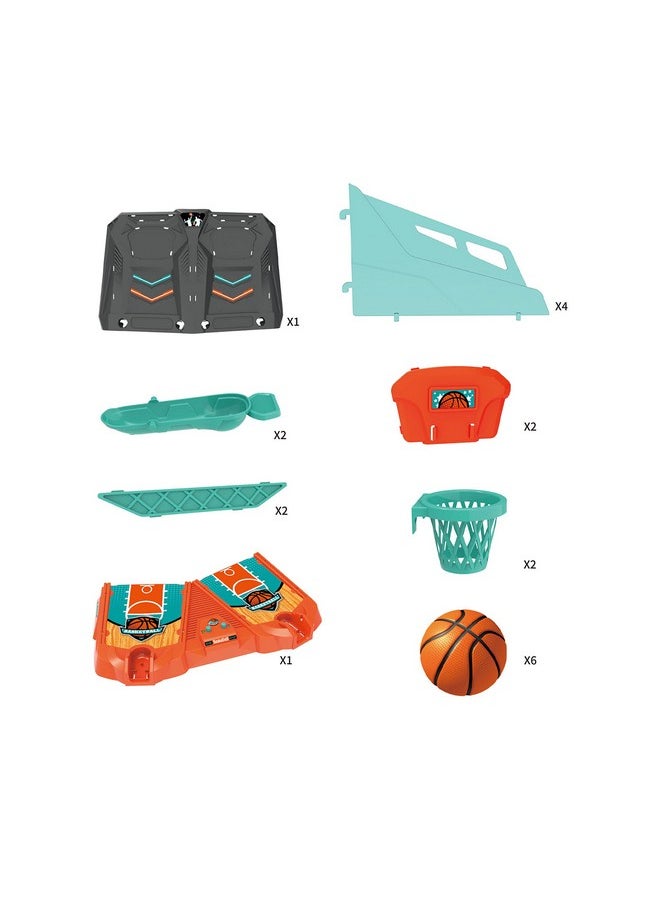 PowerTRC Large Desktop Basketball Arcade Toy Fun for Kids & Adults 2-Player Action, Indoor Shooting Game For Parties, Novelty Toy (19" x 14"), Basketball Game With Scores For Boys And Girls Ages 3 4 5 6 7 8  - Image 4